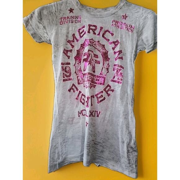 NWT AMERICAN FIGHTER MARYLAND Women's T-Shirt Biker MMA X-Small A126 Excellent - Picture 1 of 7